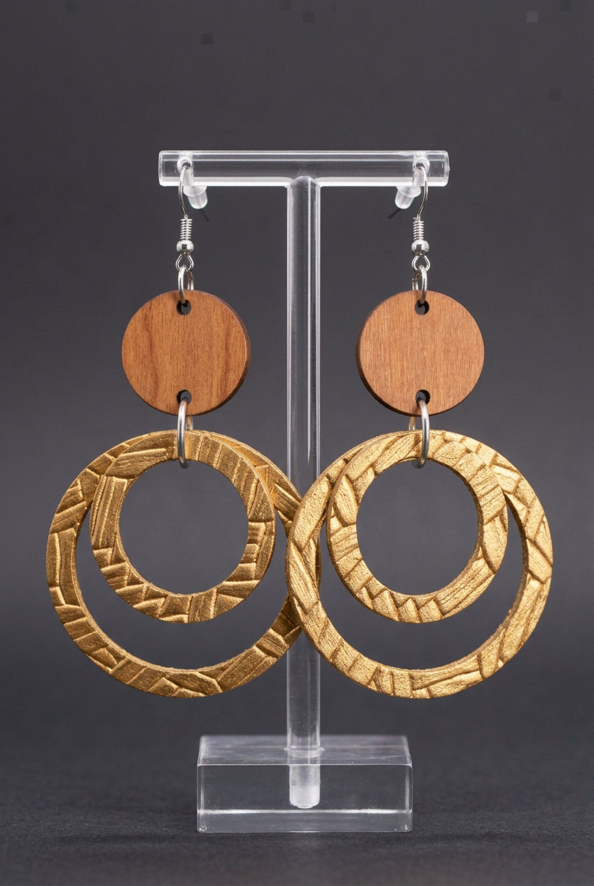 Wooden and Leather Earrings