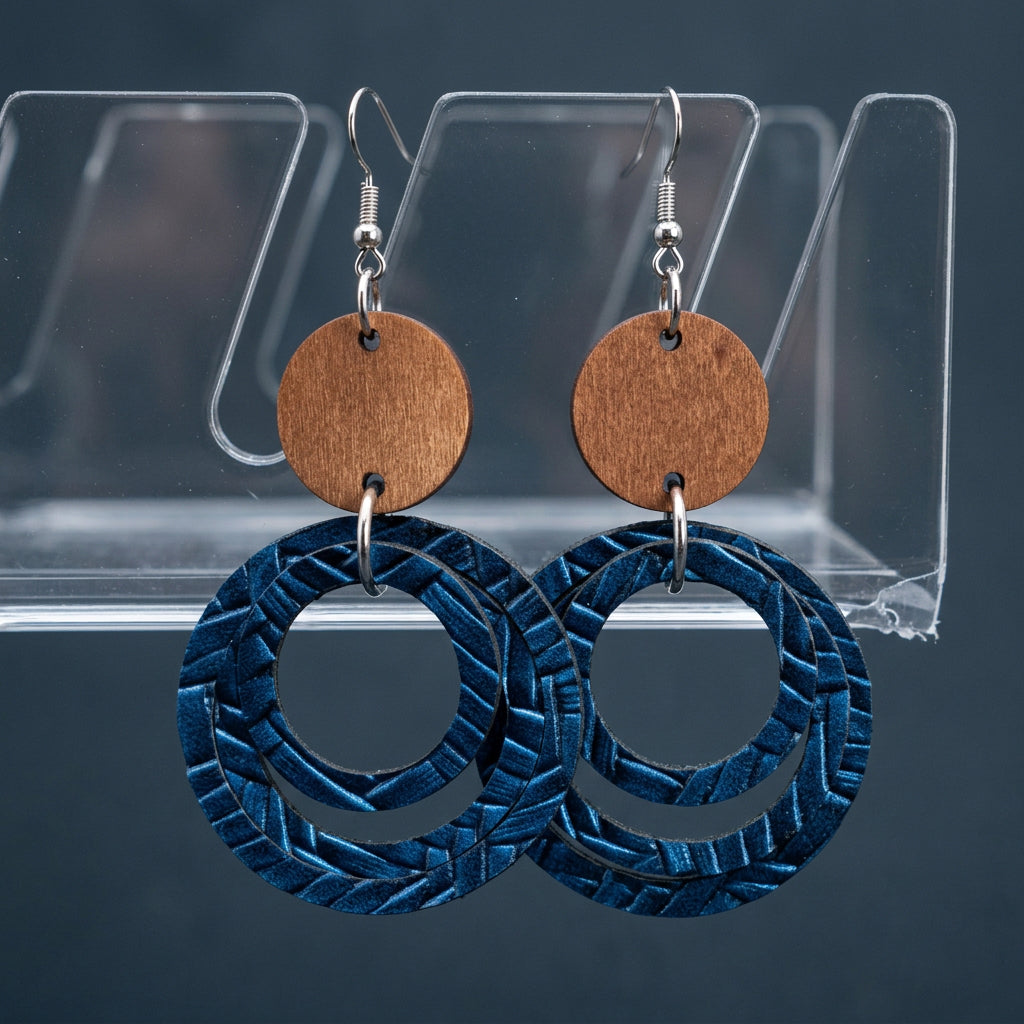 Wooden and Leather Earrings