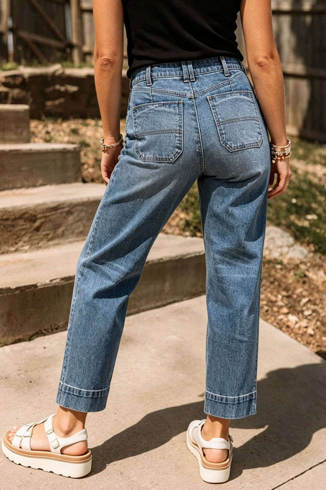 Western Sail Blue Exposed Stitching
