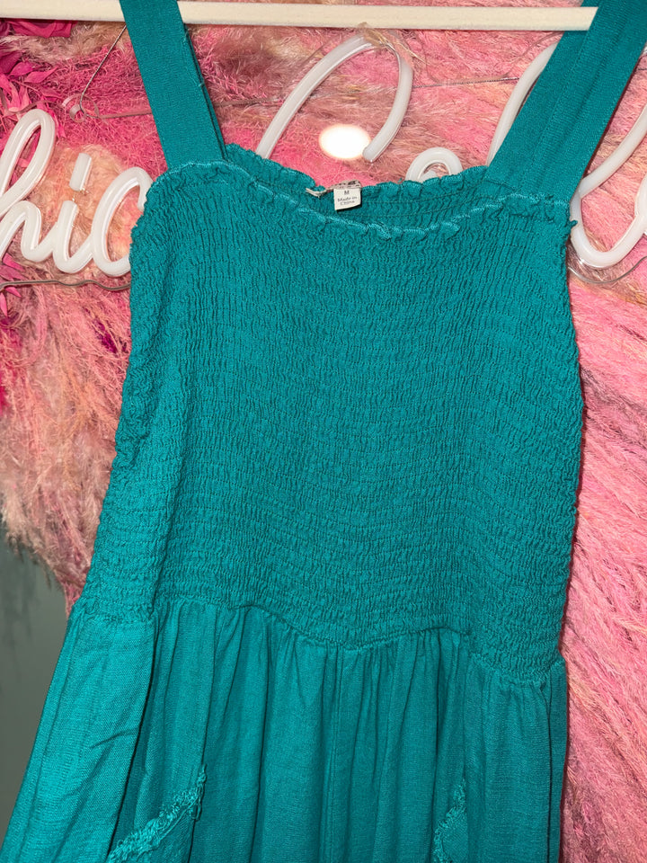 Smocked Wide Leg Jumpsuit