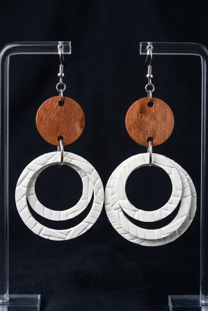 Wooden and Leather Earrings