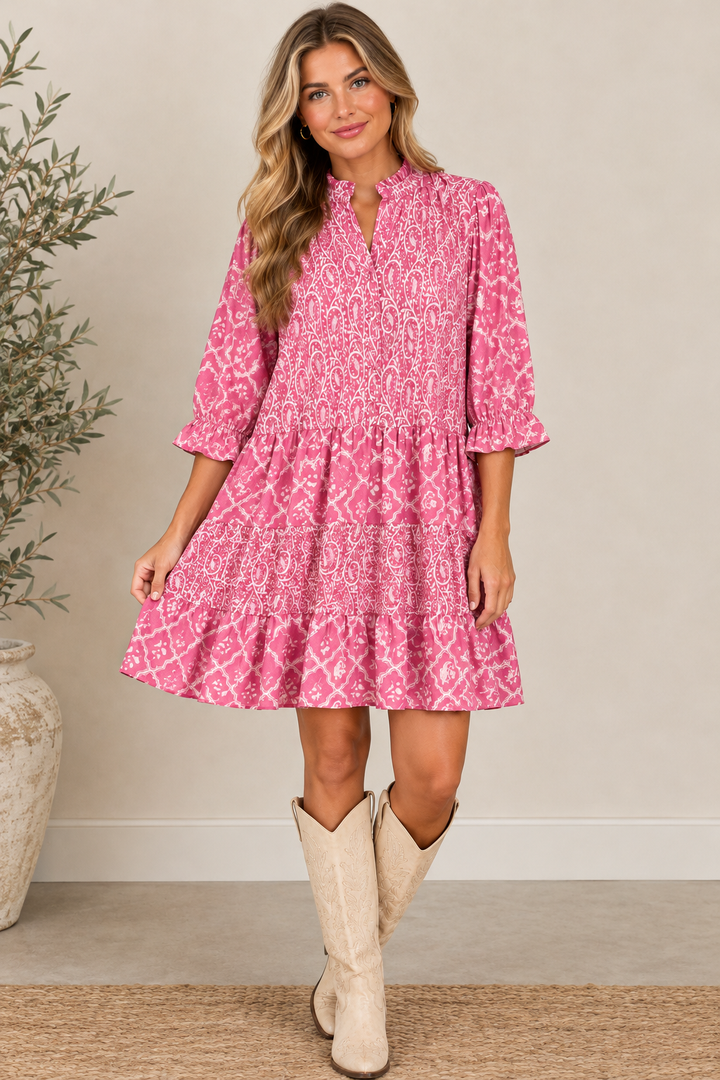 Pink Paisley/Moroccan Themed Dress