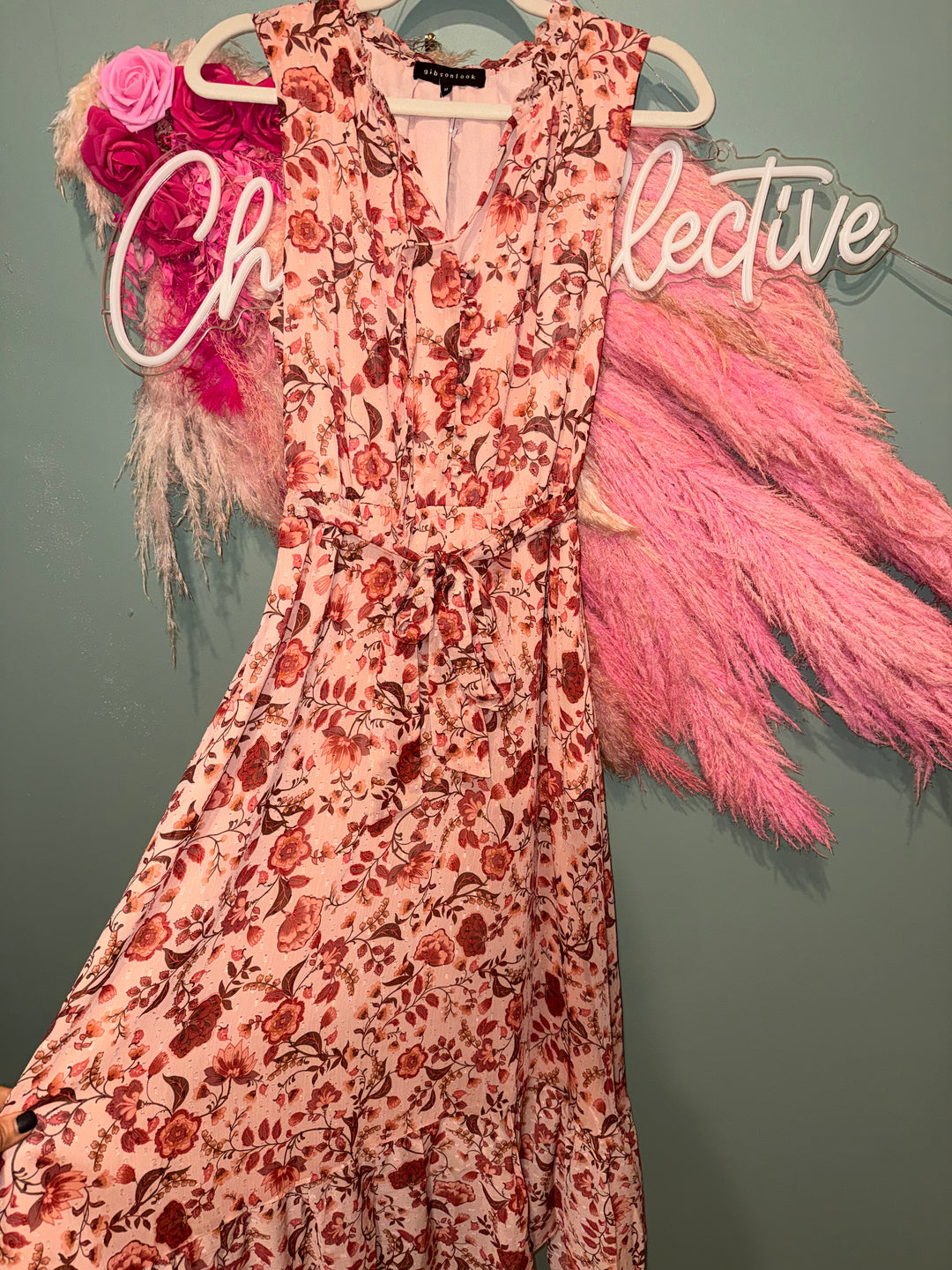 Floral Print Maxi With Tie Waist