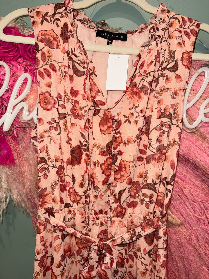 Floral Print Maxi With Tie Waist