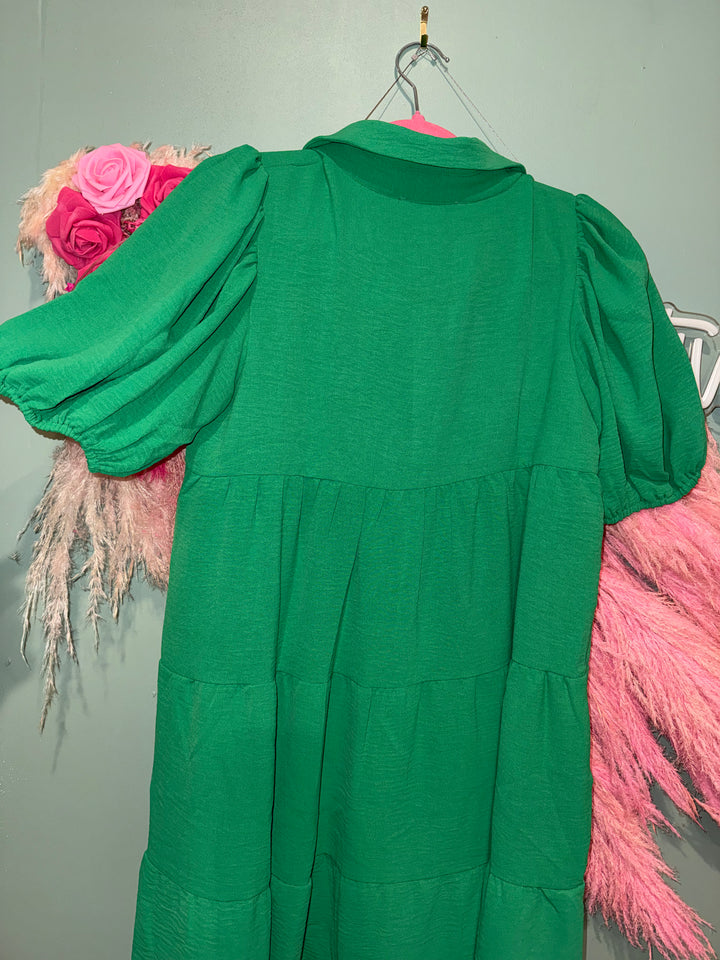 She+Sky Green Puff Dress