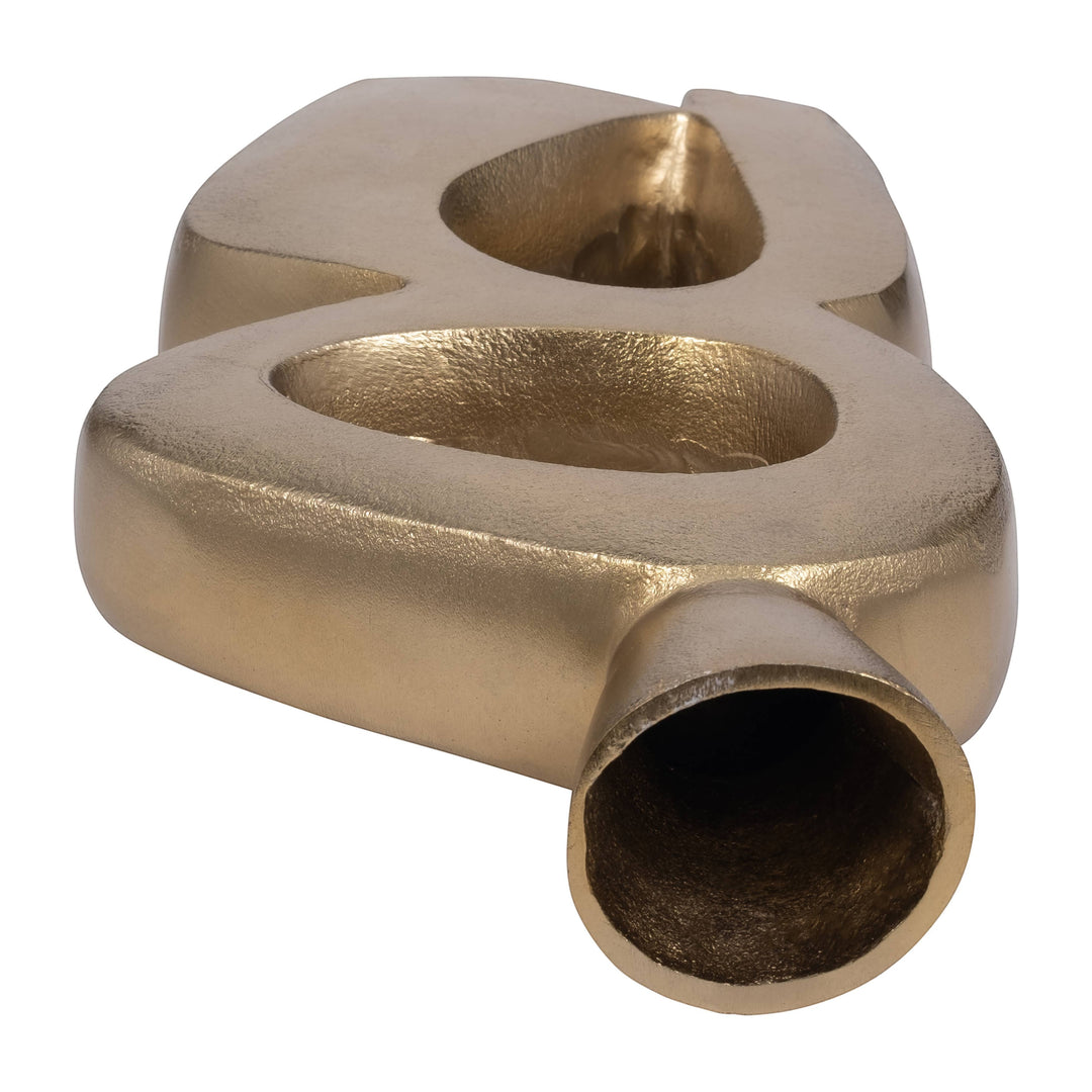 Chic Collective gold abstract art ceramic vase, 14 inches tall, with a modern, luxe design. Ideal for decor or florals.