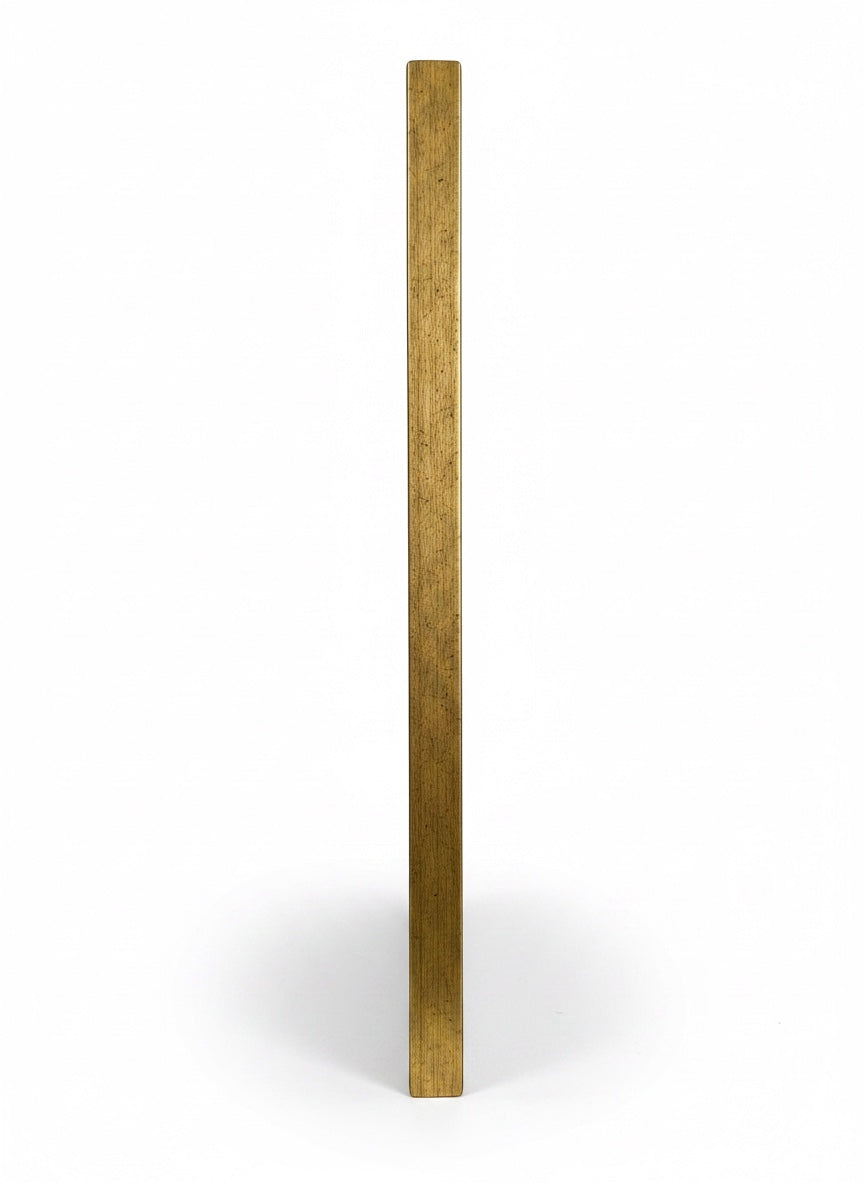 Chic Collective Golden Interlude abstract art with jewel tones and gold leaf accents, antique gold frame.