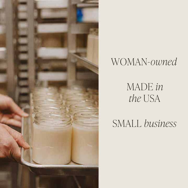 Chic Collective 9 oz soy candle with Island Air scent, made with vegan wax and cotton wick.