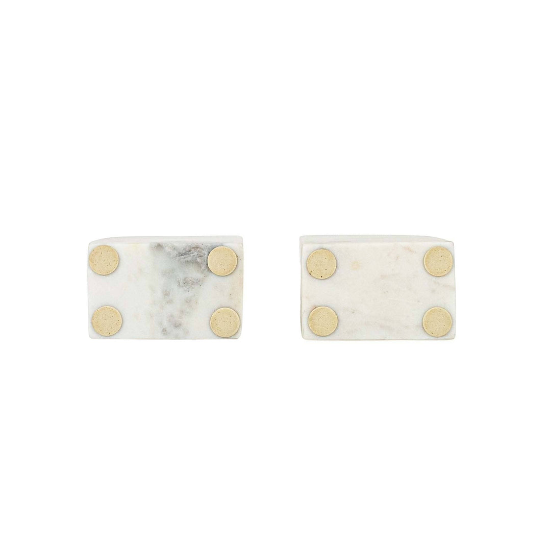 Chic Collective white marble arch bookends with protective foam feet. Set of 2.