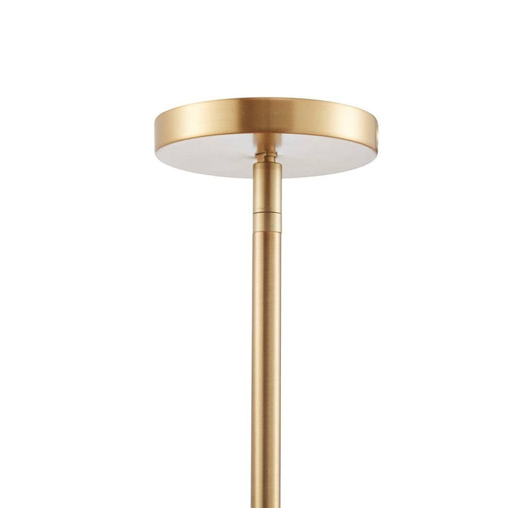 Chic Collective gold base chandelier with a white shell-shaped shade, elegant and modern design.