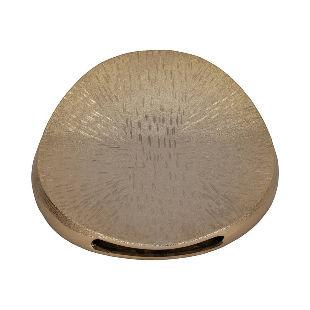 Chic Collective 12-inch metallic gold metal and aluminum decorative vase with etched texture. Ideal for modern decor.