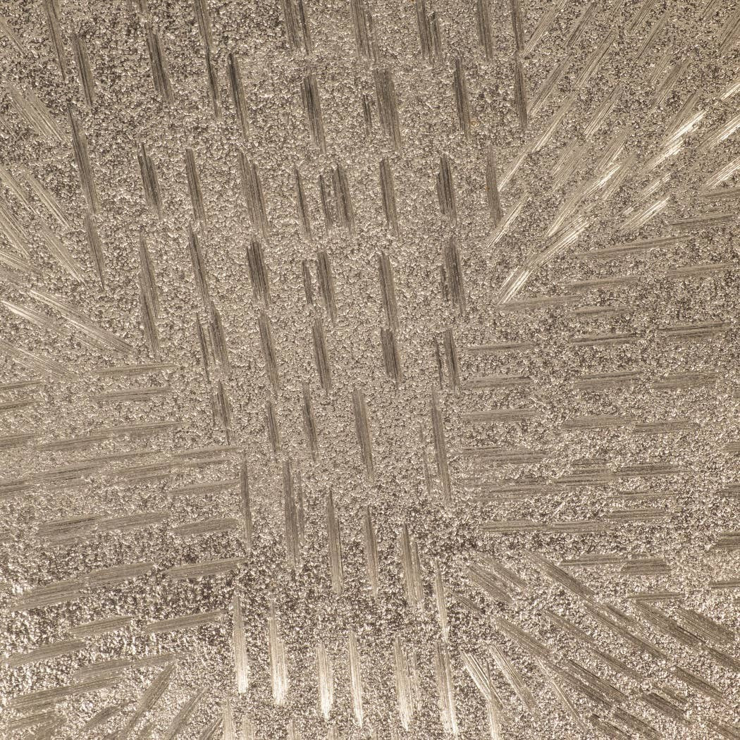 Chic Collective 12-inch metallic gold etched oval decorative vase with textured surface, made of metal and aluminum.