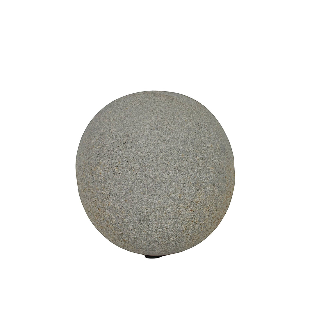 Chic Collective coastal gray textured terracotta deco ball with a sandy, stone-like finish.