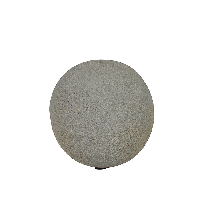 Chic Collective coastal gray textured terracotta deco ball with a sandy, stone-like finish.