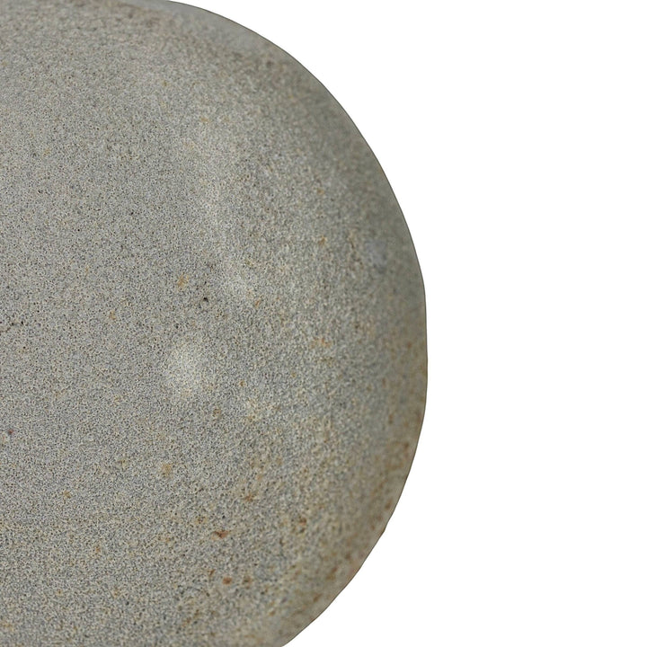 Chic Collective coastal gray textured terracotta deco ball with a sandy, stone-like finish.
