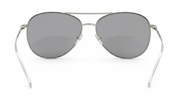 Chic Collective Maverick Aviator sunglasses with silver metal frame and polarized black lenses. Unisex design with UV 400 protection.
