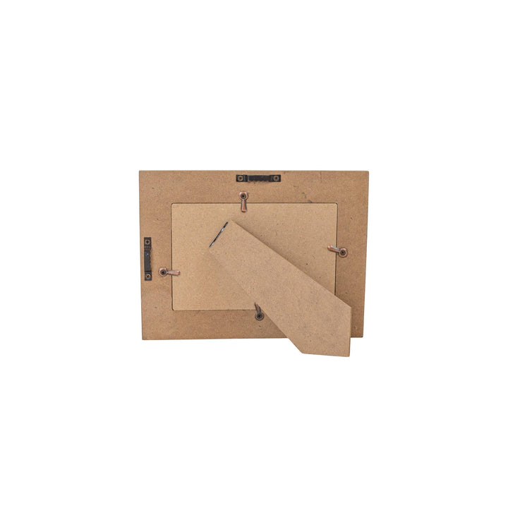 Chic Collective 4x6 wood photo frame with white pawprints and easel back for desk or wall display.
