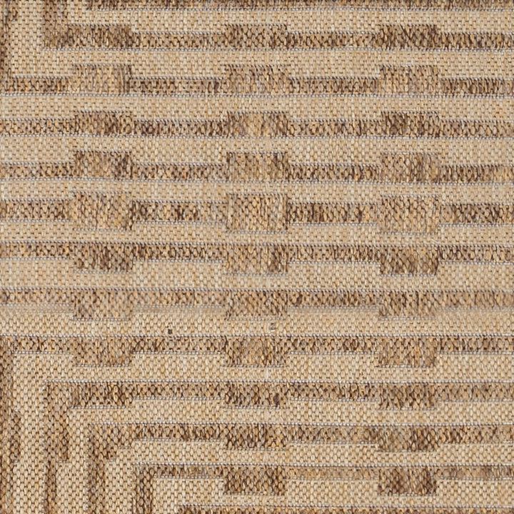 Chic Collective Sandown natural jute effect rug with geometric diamond pattern, made from 100% polyester.