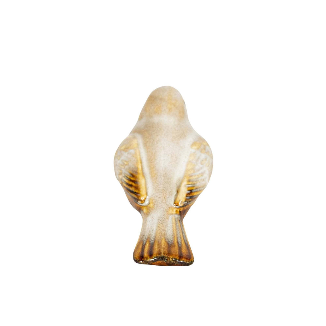 Chic Collective Nalin Set 4 Garden Ceramic Bird Accents White. Porcelain bird figure with cream reactive glaze finish.