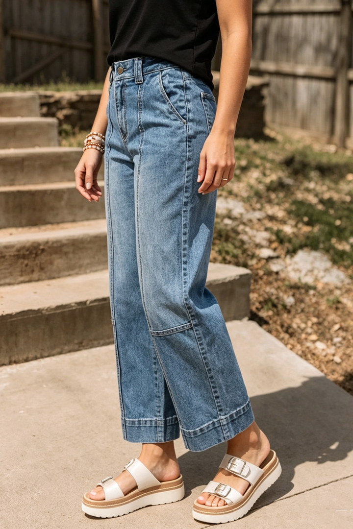 Western Sail Blue Exposed Stitching